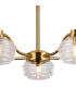 Astoria 80cm 5 Light Multi Arm Pendant/Semi Flush 160mm Glass Brass/Clear-6