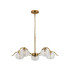 Astoria 80cm 5 Light Multi Arm Pendant/Semi Flush 160mm Glass Brass/Clear-8
