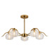 Astoria 80cm 5 Light Multi Arm Pendant/Semi Flush 160mm Glass Brass/Clear-9