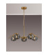 Astoria 80cm 5 Light Multi Arm Pendant/Semi Flush 160mm Glass Brass/Smoke-3