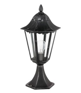1 Light Outdoor Pedestal Black, Silver-Patina IP44, E27 - 1