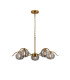 Astoria 80cm 5 Light Multi Arm Pendant/Semi Flush 160mm Glass Brass/Smoke-5