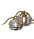 Astoria 80cm 5 Light Multi Arm Pendant/Semi Flush 160mm Glass Brass/Smoke-7