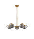 Astoria 80cm 5 Light Multi Arm Pendant/Semi Flush 160mm Glass Brass/Smoke-8