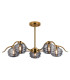 Astoria 80cm 5 Light Multi Arm Pendant/Semi Flush 160mm Glass Brass/Smoke-9