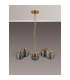Astoria 80cm 5 Light Multi Arm Pendant/Semi Flush 160mm Glass Brass/Smoke-11