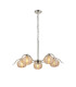 Astoria 80cm 5 Light Multi Arm Pendant/Semi Flush 160mm Glass Polished Nickel/Amber-5