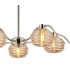 Astoria 80cm 5 Light Multi Arm Pendant/Semi Flush 160mm Glass Polished Nickel/Amber-7