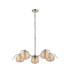 Astoria 80cm 5 Light Multi Arm Pendant/Semi Flush 160mm Glass Polished Nickel/Amber-8