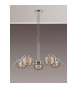 Astoria 80cm 5 Light Multi Arm Pendant/Semi Flush 160mm Glass Polished Nickel/Amber-11