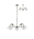 Astoria 80cm 5 Light Multi Arm Pendant/Semi Flush 160mm Glass Polished Nickel/Clear-4