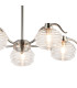 Astoria 80cm 5 Light Multi Arm Pendant/Semi Flush 160mm Glass Polished Nickel/Clear-7