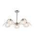 Astoria 80cm 5 Light Multi Arm Pendant/Semi Flush 160mm Glass Polished Nickel/Clear-9