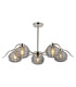 Astoria 80cm 5 Light Multi Arm Pendant/Semi Flush 160mm Glass Polished Nickel/Smoke-9