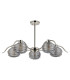 Astoria 80cm 5 Light Multi Arm Pendant/Semi Flush 160mm Glass Polished Nickel/Smoke-10