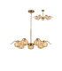 Astoria 86cm 7 Light Multi Arm Pendant/Semi Flush 160mm Glass Brass/Amber-1