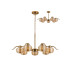Astoria 86cm 7 Light Multi Arm Pendant/Semi Flush 160mm Glass Brass/Amber-4