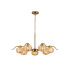 Astoria 86cm 7 Light Multi Arm Pendant/Semi Flush 160mm Glass Brass/Amber-5
