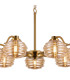Astoria 86cm 7 Light Multi Arm Pendant/Semi Flush 160mm Glass Brass/Amber-6