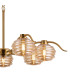 Astoria 86cm 7 Light Multi Arm Pendant/Semi Flush 160mm Glass Brass/Amber-7
