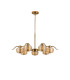 Astoria 86cm 7 Light Multi Arm Pendant/Semi Flush 160mm Glass Brass/Amber-8