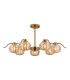 Astoria 86cm 7 Light Multi Arm Pendant/Semi Flush 160mm Glass Brass/Amber-9
