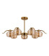 Astoria 86cm 7 Light Multi Arm Pendant/Semi Flush 160mm Glass Brass/Amber-10