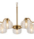 Astoria 86cm 7 Light Multi Arm Pendant/Semi Flush 160mm Glass Brass/Clear-6