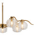 Astoria 86cm 7 Light Multi Arm Pendant/Semi Flush 160mm Glass Brass/Clear-7