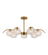 Astoria 86cm 7 Light Multi Arm Pendant/Semi Flush 160mm Glass Brass/Clear-9