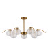 Astoria 86cm 7 Light Multi Arm Pendant/Semi Flush 160mm Glass Brass/Clear-10