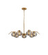 Astoria 86cm 7 Light Multi Arm Pendant/Semi Flush 160mm Glass Brass/Smoke-5