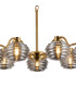 Astoria 86cm 7 Light Multi Arm Pendant/Semi Flush 160mm Glass Brass/Smoke-6
