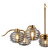 Astoria 86cm 7 Light Multi Arm Pendant/Semi Flush 160mm Glass Brass/Smoke-7