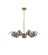 Astoria 86cm 7 Light Multi Arm Pendant/Semi Flush 160mm Glass Brass/Smoke-8