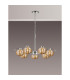 Astoria 86cm 7 Light Multi Arm Pendant/Semi Flush 160mm Glass Polished Nickel/Amber-3