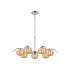 Astoria 86cm 7 Light Multi Arm Pendant/Semi Flush 160mm Glass Polished Nickel/Amber-5