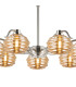 Astoria 86cm 7 Light Multi Arm Pendant/Semi Flush 160mm Glass Polished Nickel/Amber-6