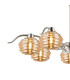 Astoria 86cm 7 Light Multi Arm Pendant/Semi Flush 160mm Glass Polished Nickel/Amber-7