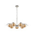 Astoria 86cm 7 Light Multi Arm Pendant/Semi Flush 160mm Glass Polished Nickel/Amber-8