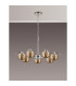 Astoria 86cm 7 Light Multi Arm Pendant/Semi Flush 160mm Glass Polished Nickel/Amber-11