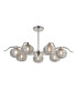 Astoria 86cm 7 Light Multi Arm Pendant/Semi Flush 160mm Glass Polished Nickel/Smoke-9