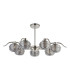 Astoria 86cm 7 Light Multi Arm Pendant/Semi Flush 160mm Glass Polished Nickel/Smoke-10