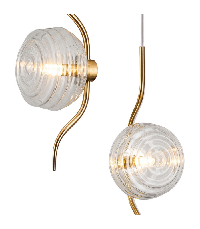 Astoria 44cm Round 3 Light Spider Pendant 160mm Glass Brass/Clear-6