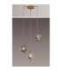 Astoria 44cm Round 3 Light Spider Pendant 160mm Glass Brass/Smoke-3