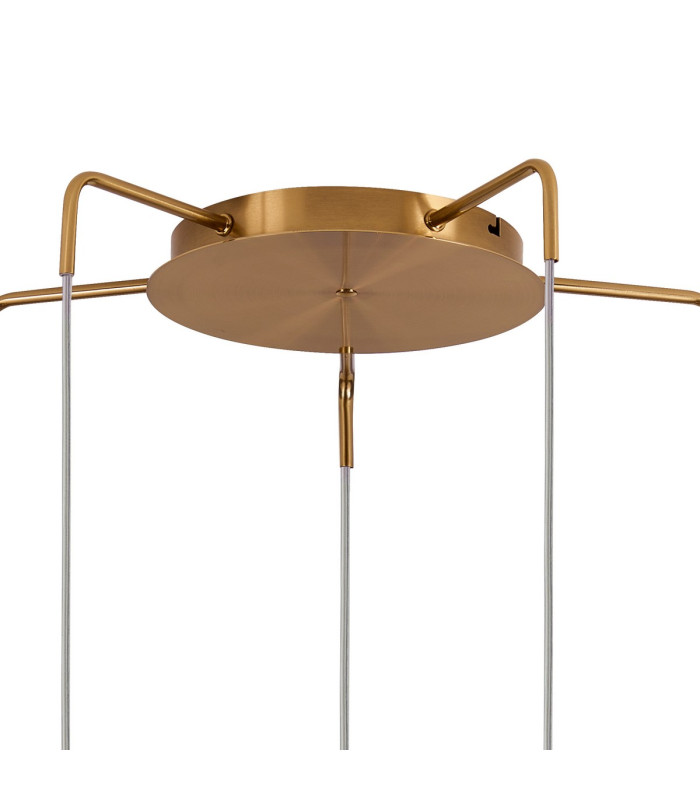 Astoria 63cm Round 5 Light Spider Pendant 160mm Glass Brass/Smoke-5