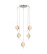 Astoria 63cm Round 5 Light Spider Pendant 160mm Glass Polished Nickel/Amber-1