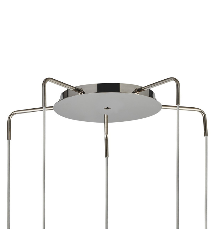 Astoria 63cm Round 5 Light Spider Pendant 160mm Glass Polished Nickel/Amber-5