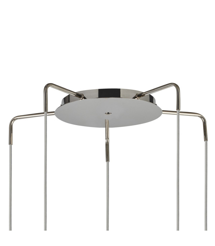 Astoria 63cm Round 5 Light Spider Pendant 160mm Glass Polished Nickel/Smoke-5