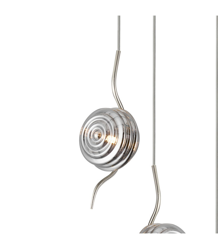 Astoria 63cm Round 5 Light Spider Pendant 160mm Glass Polished Nickel/Smoke-6